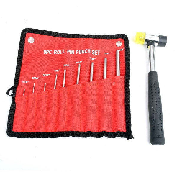 Tactical AR15 9Pcs Roll Pin Punch Set Gun Bolt Catch Roll Up Case Steel Removal Tool Kit Double