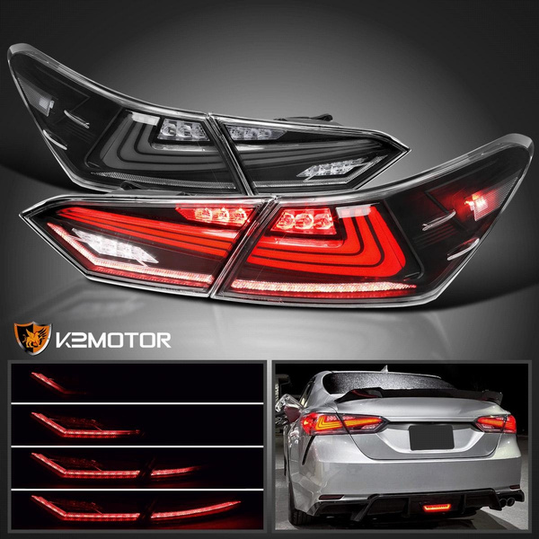 Black Fits 20182022 Toyota Camry Tail Lights Sequential LED Signal