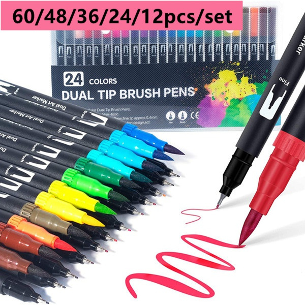 Drawing Art Markers, Fineliners Brush, Brush Marker Set, School Supplies