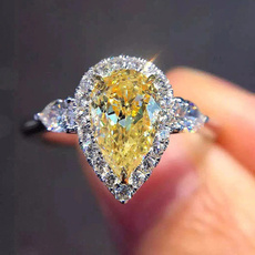 wedding ring, 925 silver rings, Simple, Diamond Ring