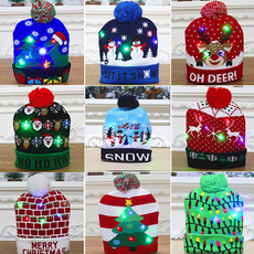 Christmas, Colorful, lights, knitted hat
