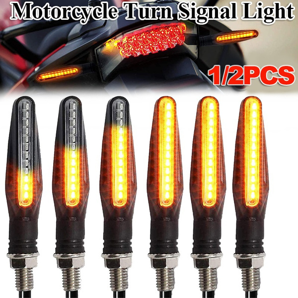 1/2PCS Motorcycle Turn Signals Light 12V LED Tail Flasher Flowing Water ...