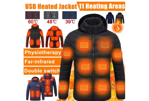 2/4/9/11 Areas Heated Jacket USB Men's Women's Winter Outdoor