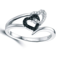 Sterling, Heart, weddingengagementring, DIAMOND