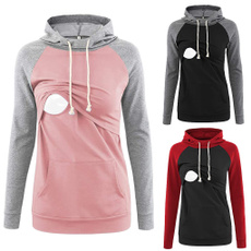 Fashion, nursing, maternity hoodies, Long Sleeve