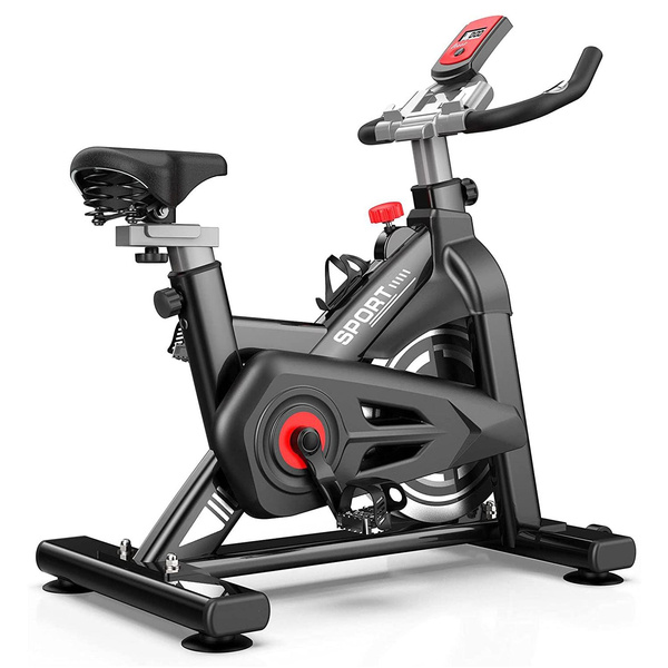 MBB Indoor Adjustable Stationary Cycling Exercise Bike w Monitor and Tablet Mount Wish