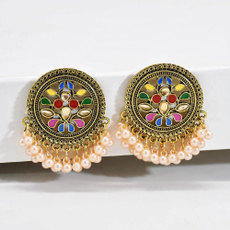 colorfulcrystalearring, vintage earrings, bellsearring, Rhinestone
