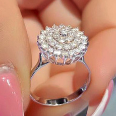 Sterling, DIAMOND, 925 silver rings, Romantic