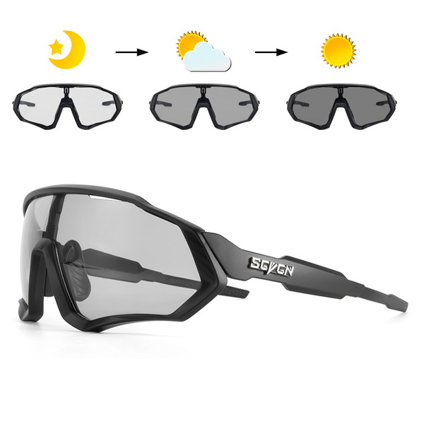 Photochromic Cycling Glasses Uv400 Bike Goggles Eyewear Mtb Bicycle Sunglasses 