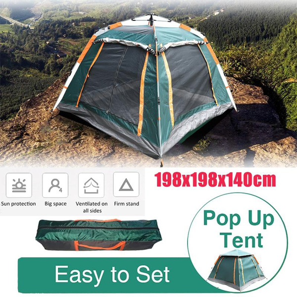 Pop Up  Tent Automatic 3-4 Man Person Family Tent Camping Festival Shelter Beach 