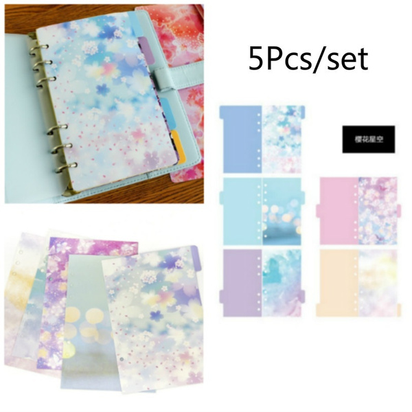 Lot De 5 Intercalaires Colorés A5/A6 - 6 Trous - Pour Classeur, Agenda Filofax, Planner - Papier épais, Idéal Pour Organiser Notes Et Documents