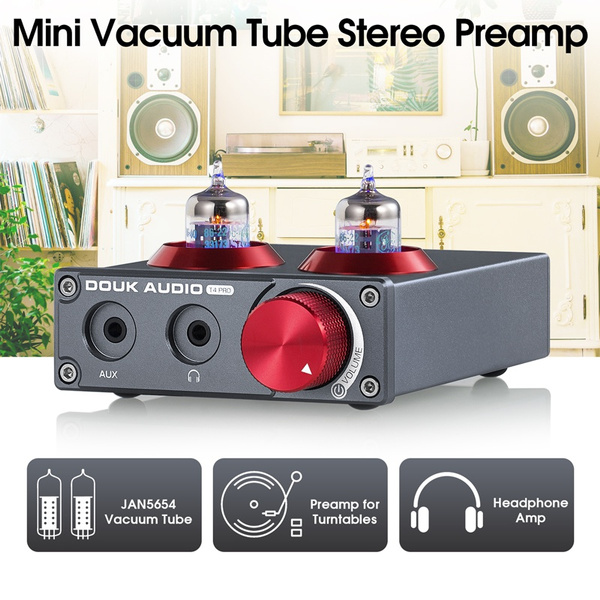Douk Audio T4 PRO Mini Tube Stereo Preamp - RIAA Phono & Headphone Amplifier