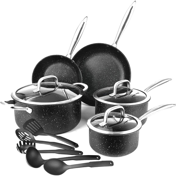13 Piece Pots and Pans Set - Safe Nonstick Kitchen Cookware with
