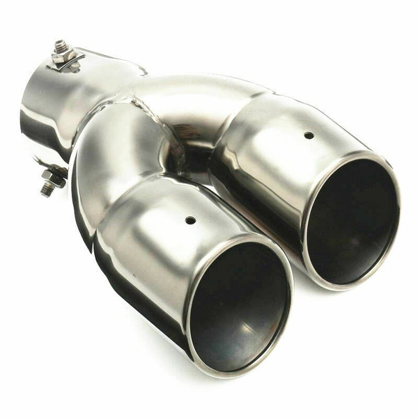1X 76mm Universal Car Dual Exhaust Tip Exhaust Pipe Inlet Tail