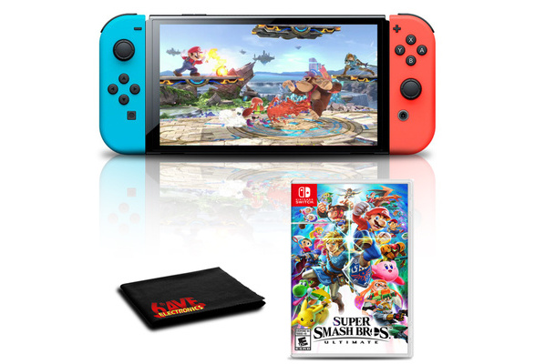 Nintendo Switch Lite (Blue) Gaming Console Bundle with Super Smash Bros 