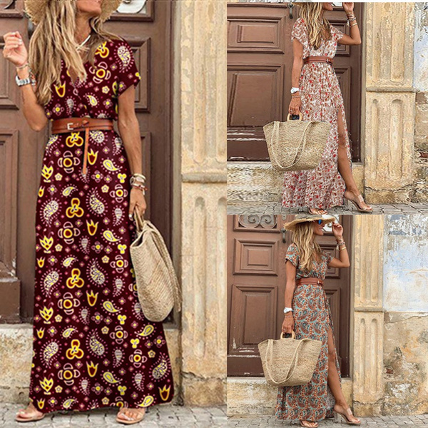 Wish bohemian hot sale maxi dress