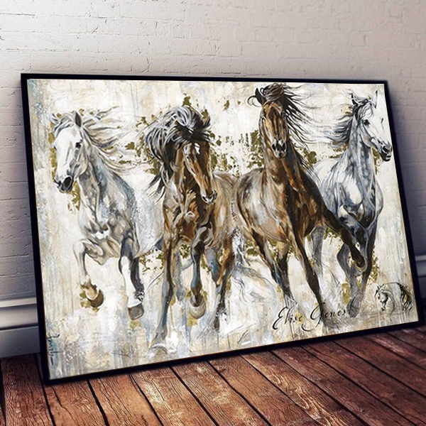 Retro nostalgia brown horse Horse Galloping original living room