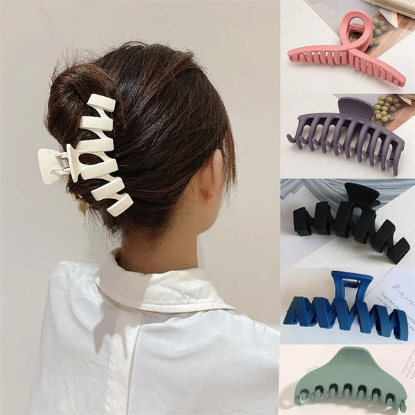 Women Korean Fashion Hair Clip Large Size Acrylic Hairpins Hair Crab ...