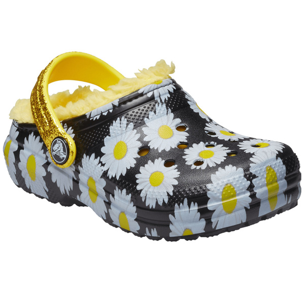 daisy lined crocs