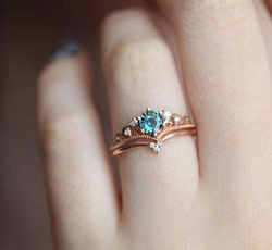 Wedding, ringsset, Rose Gold Ring, Gifts