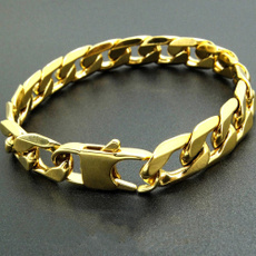 hip hop jewelry, 18ksolidgoldbracelet, Cadeaux, gold