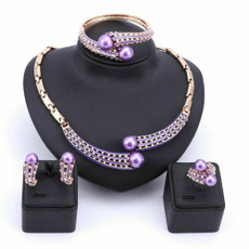 Fashion, Pearl Bracelet, Bridal Jewelry Set, Crystal