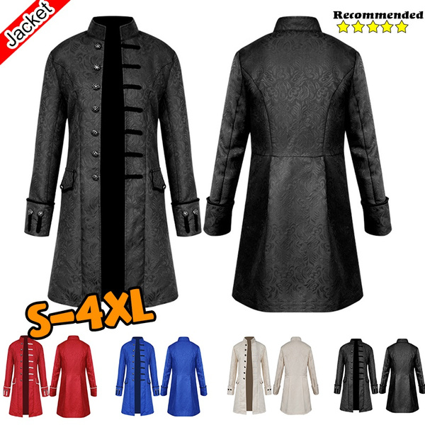 Men Steampunk Trench Coat and Shirt Set Vintage Prince Overcoat ...
