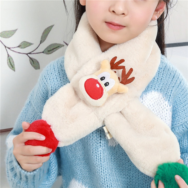 Scarf for Kid Christmas Cute Elk Neck 