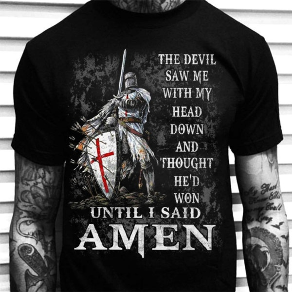 Knight's Templar Crusader Shirt, The Devil Saw Me with My Head Down and ...