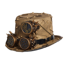 tophatwithgoggle, Goth, Fashion, goldencolortophat