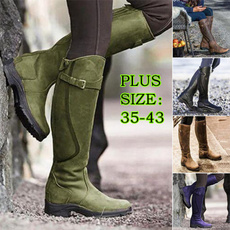 Knee High Boots, fashion women, Plus Size, Leather Boots
