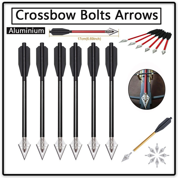61218pcs Redblackgold Aluminium Crossbow Bolts Arrows Steel Broadhead Hunting Arrows For 8250