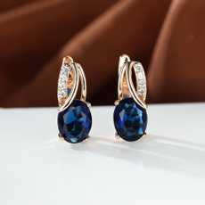Blues, DIAMOND, Gemstone Earrings, Blue Sapphire