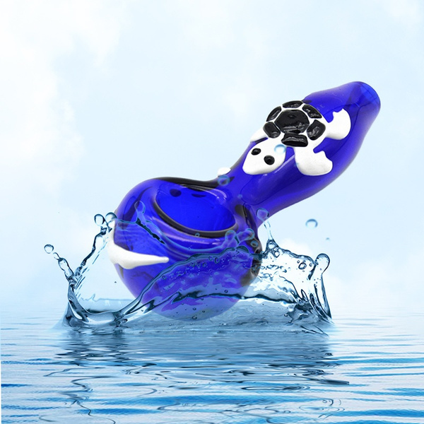 4" Collectible Glass Pipe Handmade Smoking Tobacco Pipe Spoon Hand