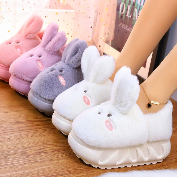 nsendm Female Shoes Toddler Bunny Shoes for Girls Boys and Girls Slippers  Flat Bottom Lightweight Short Plush Warm Cute Girl House Shoes Size 2 White  7 - Walmart.com