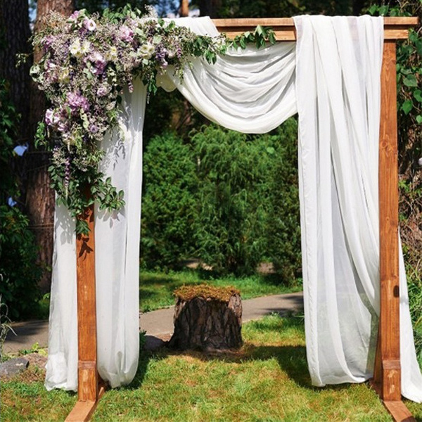 6M Chiffon Fabric Wedding Arch Backdrop Arbor Drape Scarf for Bridal ...