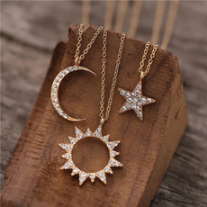 moonnecklace, Star, Jewelry, gold