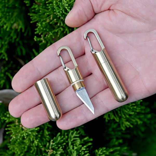 Brass Demolition Express Metal Knife Stainless Steel Sharp Knife Portable Hidden Knife Keychain
