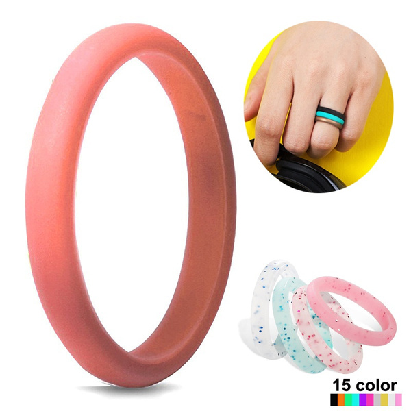 Silicone Rings Women Wedding Rubber Bands Hypoallergenic Flexible Finger  Ring