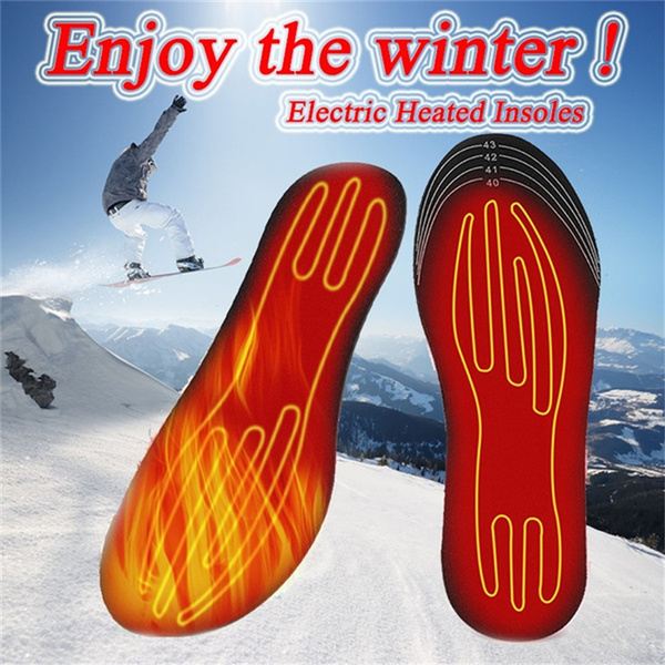 USB Electric Heated Shoe Insole Warm Sock Feet Heater Foot Winter Warmer Pad 