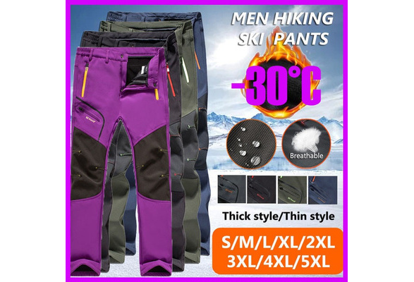 Plus Size Men's Autumn Winter Outdoor Waterproof Hiking Trousers