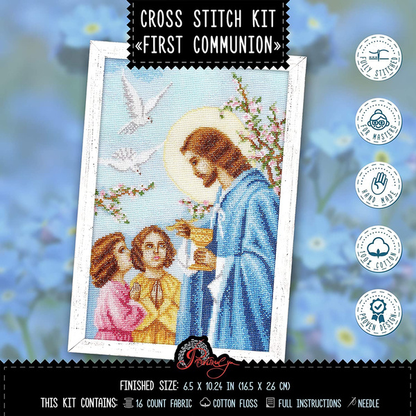 Counted Cross Stitch Kit 'First Holy Communion' Eucharistic Adoration ...