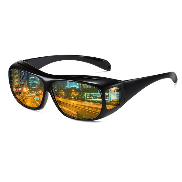Night Day Driving Wrap Around Goggles Night Vision Glasses Anti Glare  Sunglasses with Polarized Lens for Man and Women