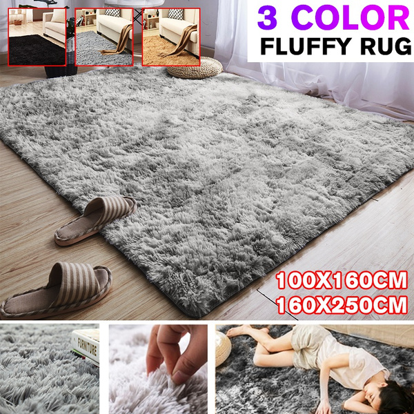 3 Color Large Size Fluffy Soft Carpet Anti-skid Floor Rug Bedroom Mat  Fluffy Area Rug Living Room Carpet Hallway Mat Home Decoration