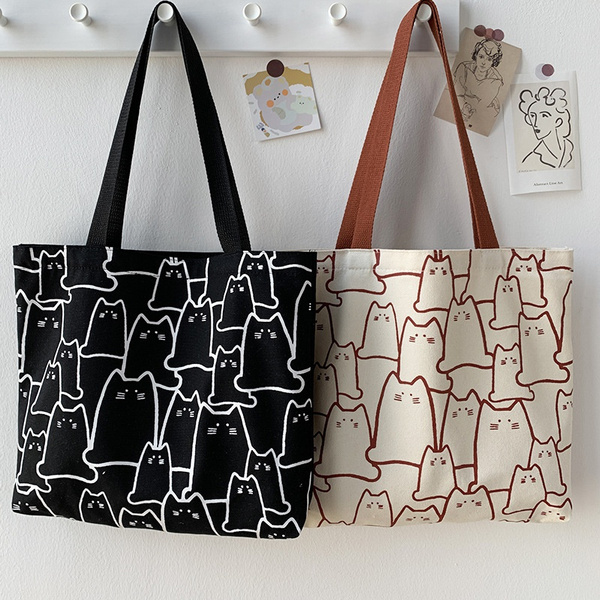 Zip Tote Bag Cute Cats Womens Handbags Shoulder Bags Satchel Purse 