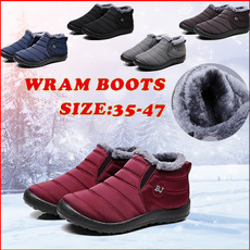 ankle boots, Plus Size, Winter, Waterproof