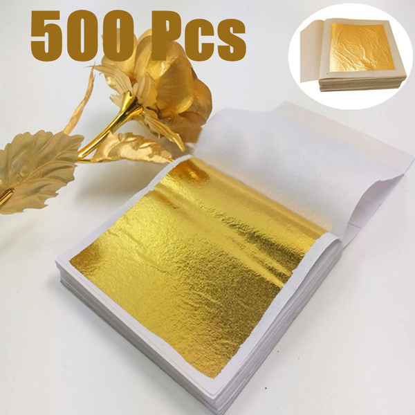 EXCEART 600 pcs Metal gift packaging paper gold and silver manual handmade  gifts Aluminum foil foil paper for crafts crafts gold foil foil paper