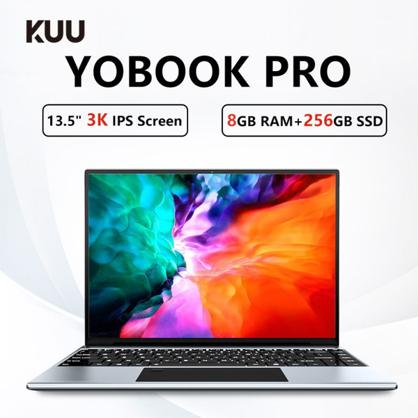 KUU YOBOOK PRO 3K IPS Screen 13.5" Laptop 8GB RAM 256GB ROM Intel N4120 ...