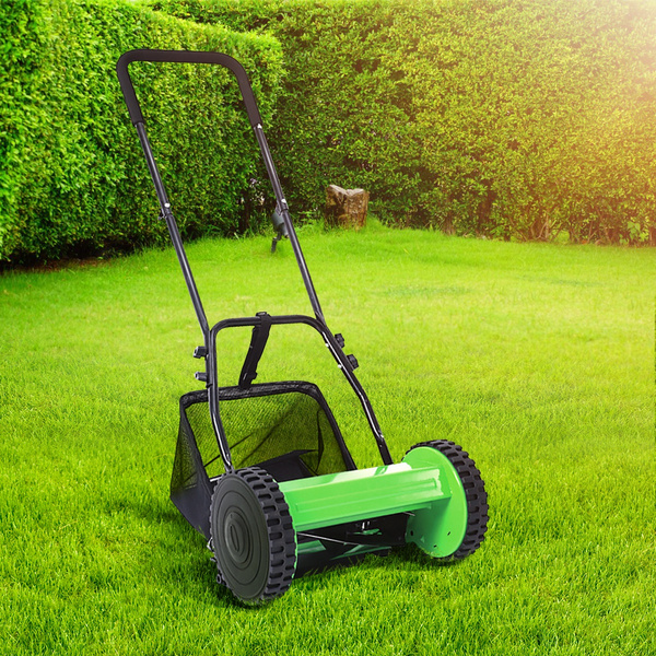 12 Removable Hand Push Lawn Mower Adjustable Courtyard Home Reel Mower No  Power Lawnmower for Garden Patio Cleaning