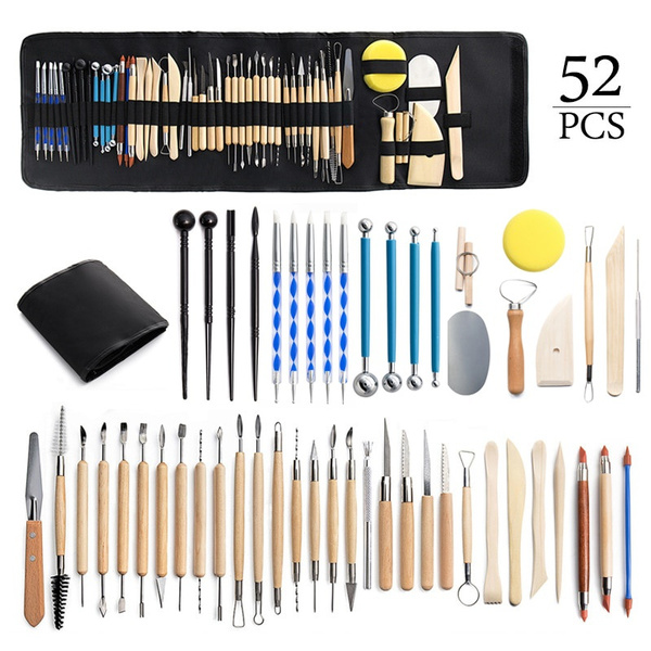 Pottery Tools 52 Sets Storage Bag Is Convenient To Carry, Modification  Modeling Auxiliary Clay Carving Knife Pottery Clay Tools